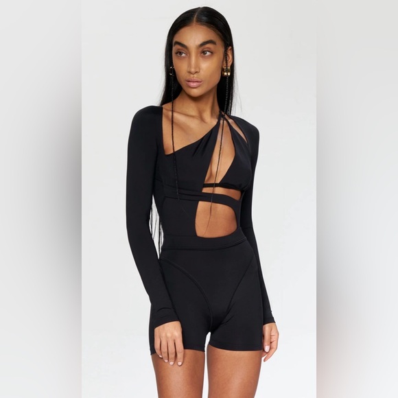 Iamnotbasic Pants - Sophisticated Black Cut-Out Jumpsuit